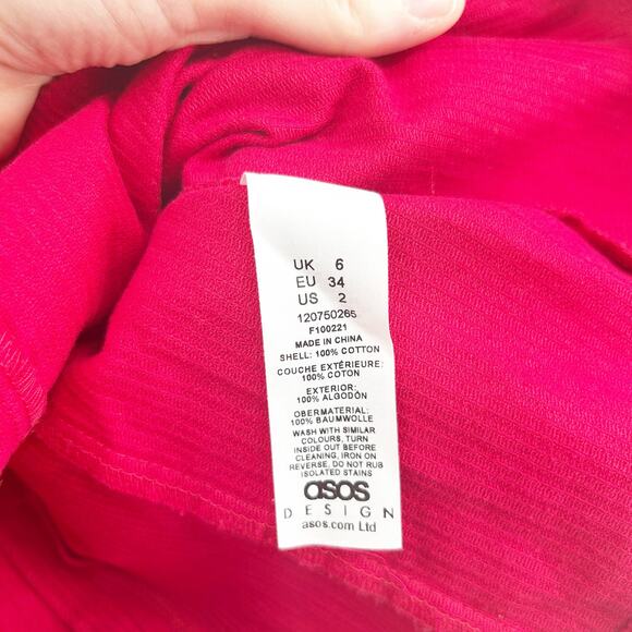 NWT Asos Design Womens Party Going Out Corduroy Puff Sleeve Corset Mini Dress 2P - Picture 6 of 9